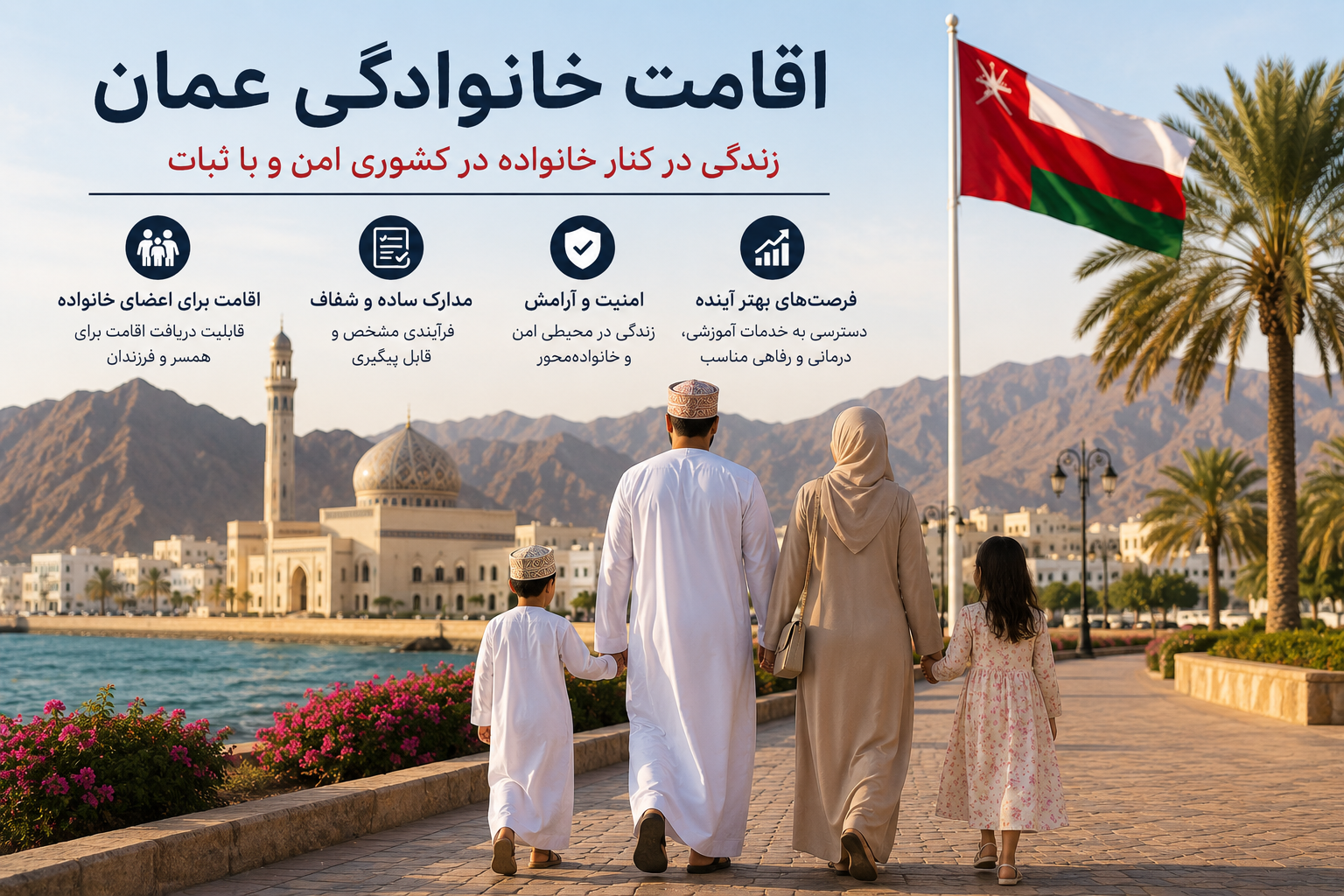 اقامت خانوادگی عمان چگونه انجام می‌شود؟ | راهنمای کامل دریافت اقامت برای همسر و فرزندان